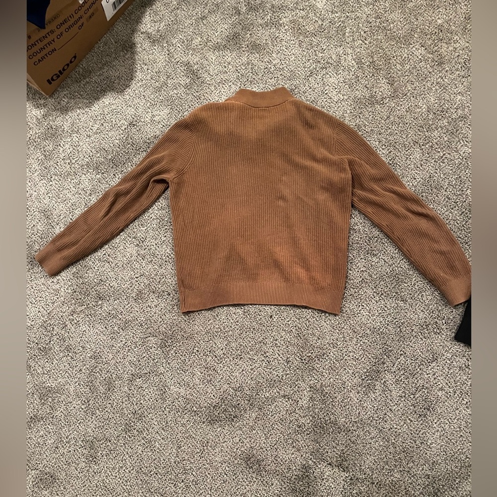 Express Quarter Snap Pullover Sweaters Brown And … - image 7